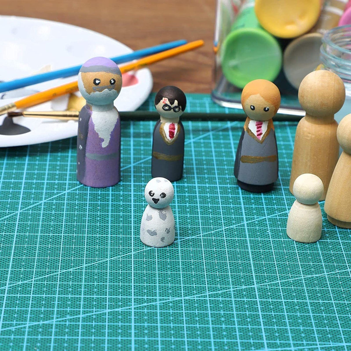 Bright Creations Wood Peg Dolls, Wooden Figures (1.1 Inch, 50-Pack) Bright Creations