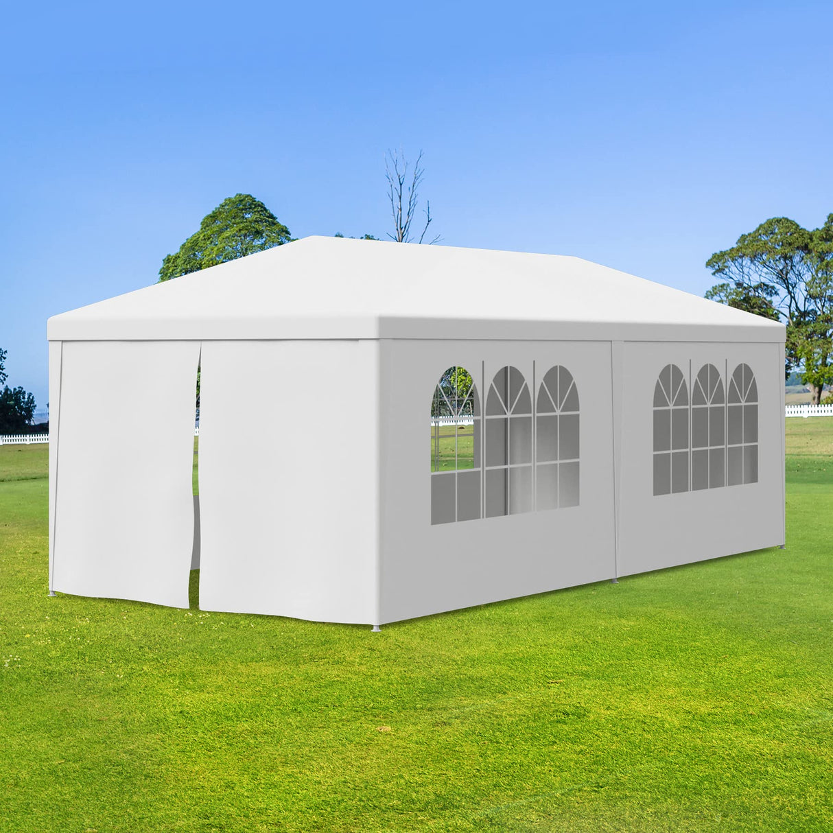 JupiterForce 10x20 Canopy Tent Outdoor Wedding Party Tent with Removable Sidewalls Heavy Duty Waterproof Patio Gazebo Shelter BBQ Pavilion Canopy Cater Event Tents, White(10' x 20') JupiterForce