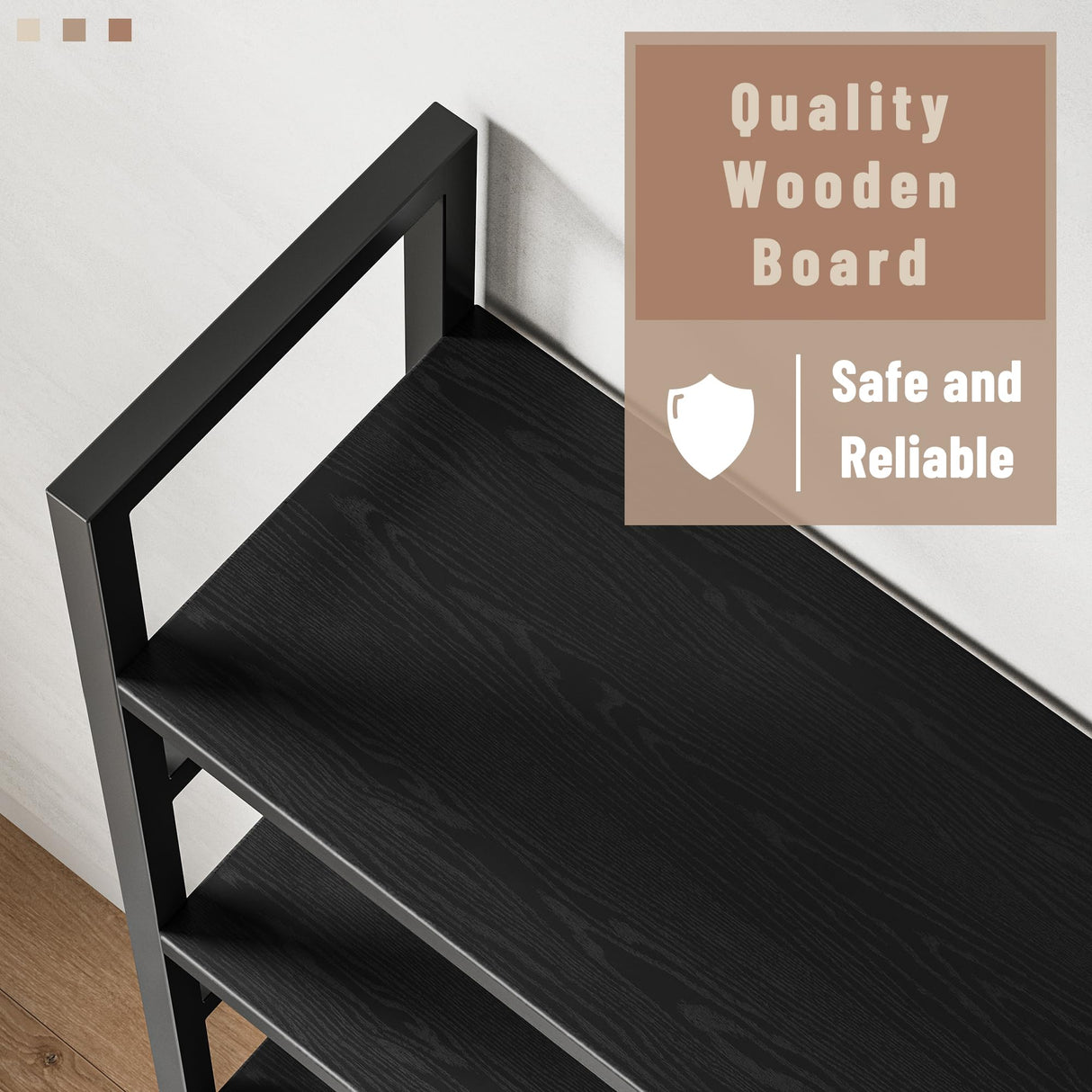 INNOD 70x70” Triple 5 Tier Book Shelf, Large Wooden Bookcase with 17 Open Display Shelf, Modern Tree Bookshelf Metal Frame Tall Book Case Furniture for Living Room Bedroom Home Office Black INNOD