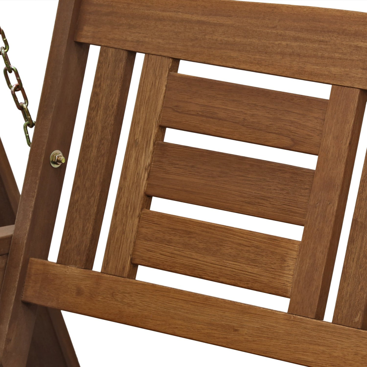 Furinno Tioman Hardwood Patio / Garden / Outdoor 4ft Porch Swing, 2 Seater with Stand, Natural Furinno