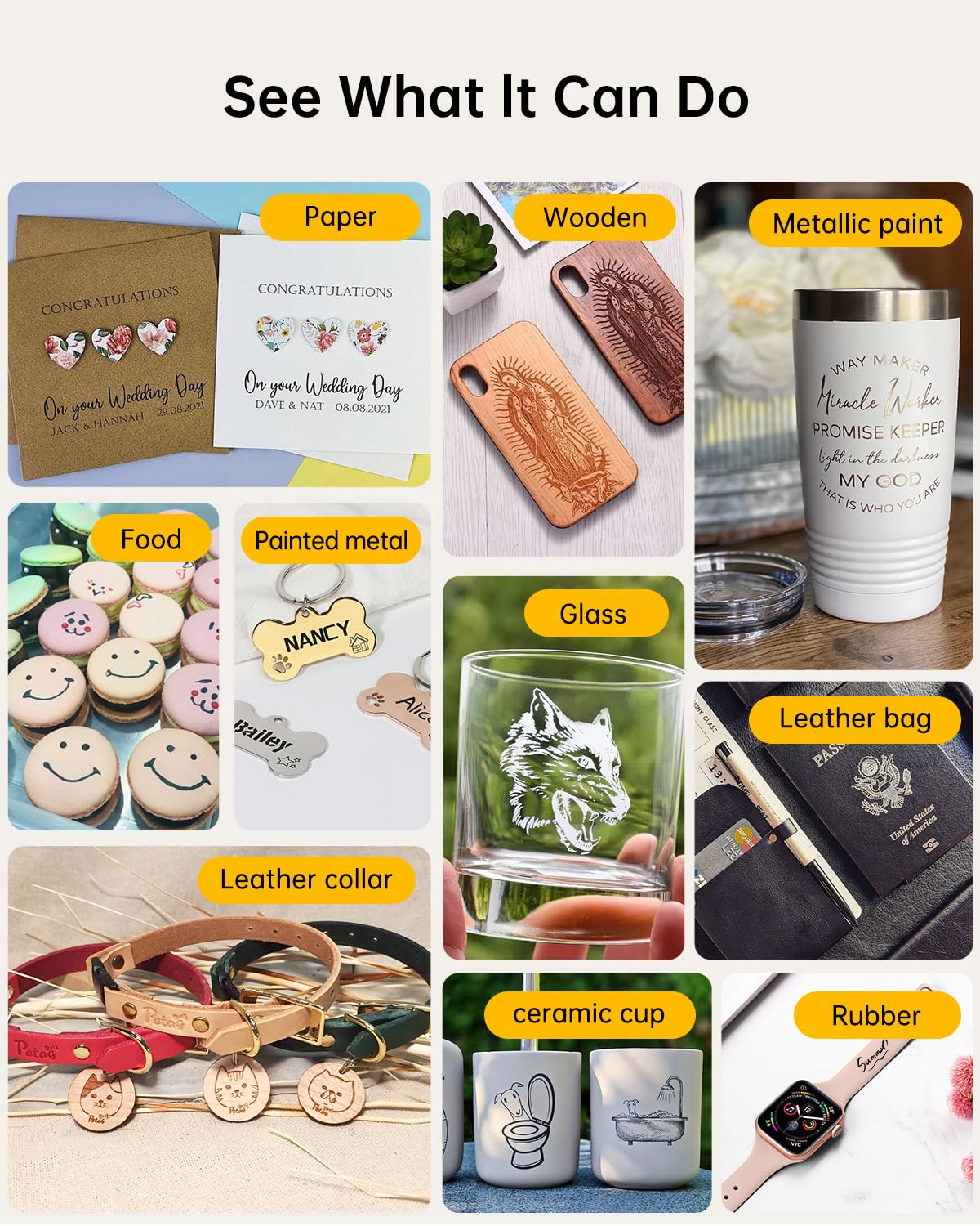 DAJA DJ6 Laser Engraver with Higher Columns Portable Laser Engraving Machine Kits for DIY Supports Win/Mobile System/Offline Laser Cutter (Working Area 3.15 * 3.15 inches) DAJA