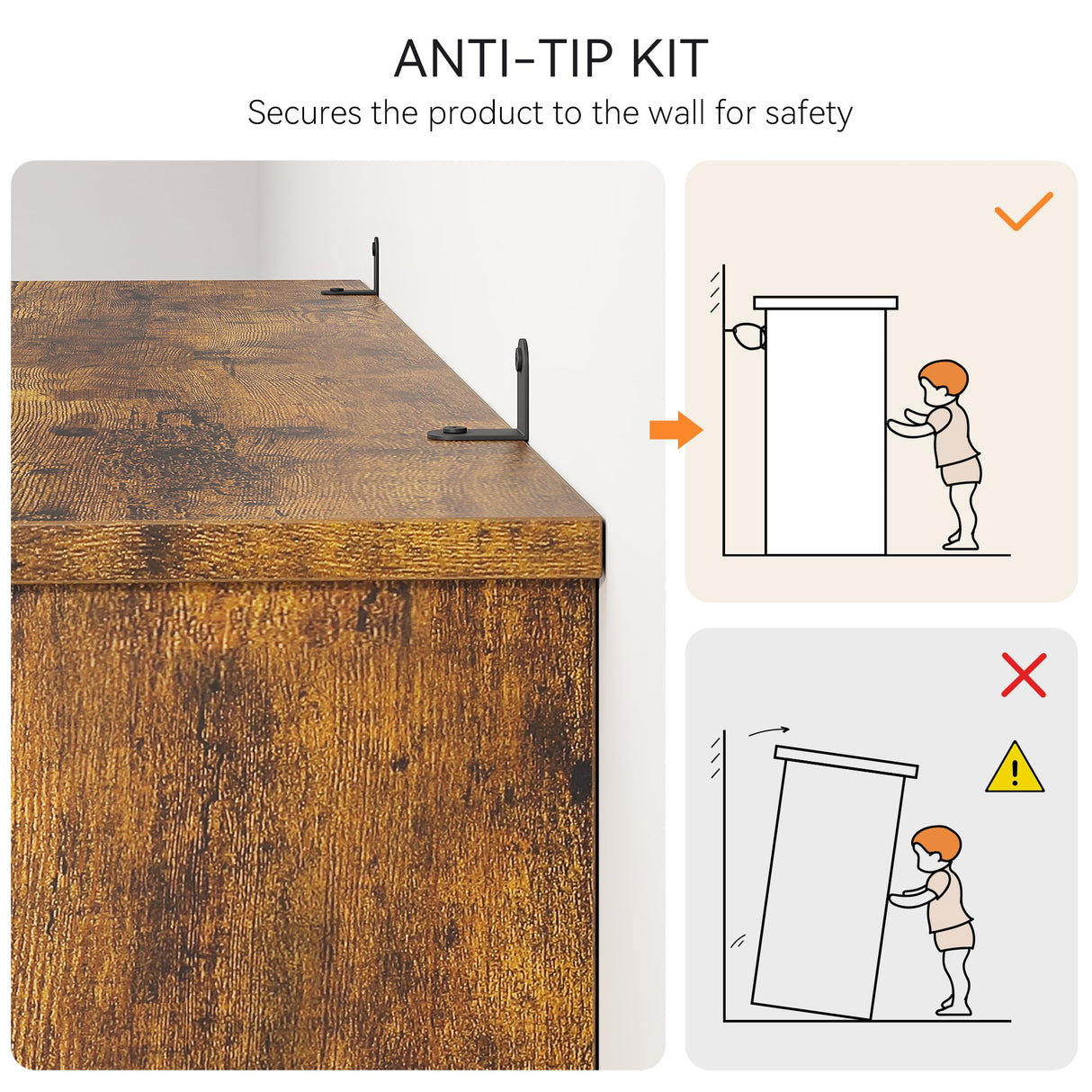 IDEALHOUSE 5 Tier Bookcase, Farmhouse Book Shelf with Storage, 71" Tall Book Case Wooden 5 Shelf Bookcase for Home Office, Living Room, Bed Room (Vintage, 67.4" H x 31.5" W x 12.8" D) IDEALHOUSE