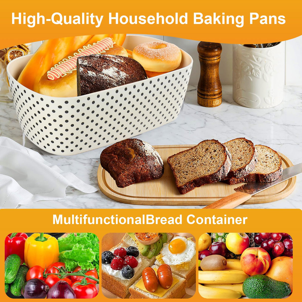 Nomotruc Bread Box with Cutting Board Lid Made with Bamboo Fiber, Bread Box For Kitchen Countertop Bread Container Holder Keeper Keep Fresh I14.4x8.3x4.7 in…… Nomotruc