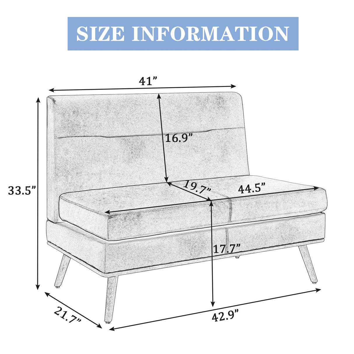 Aklaus Upholstered Small Loveseat,Faux Leather Modern Mini Sofa Couch Love Seat Armless Settee Bench with Back for Living Room Bedroom Office Small Space Entryway Beige Aklaus