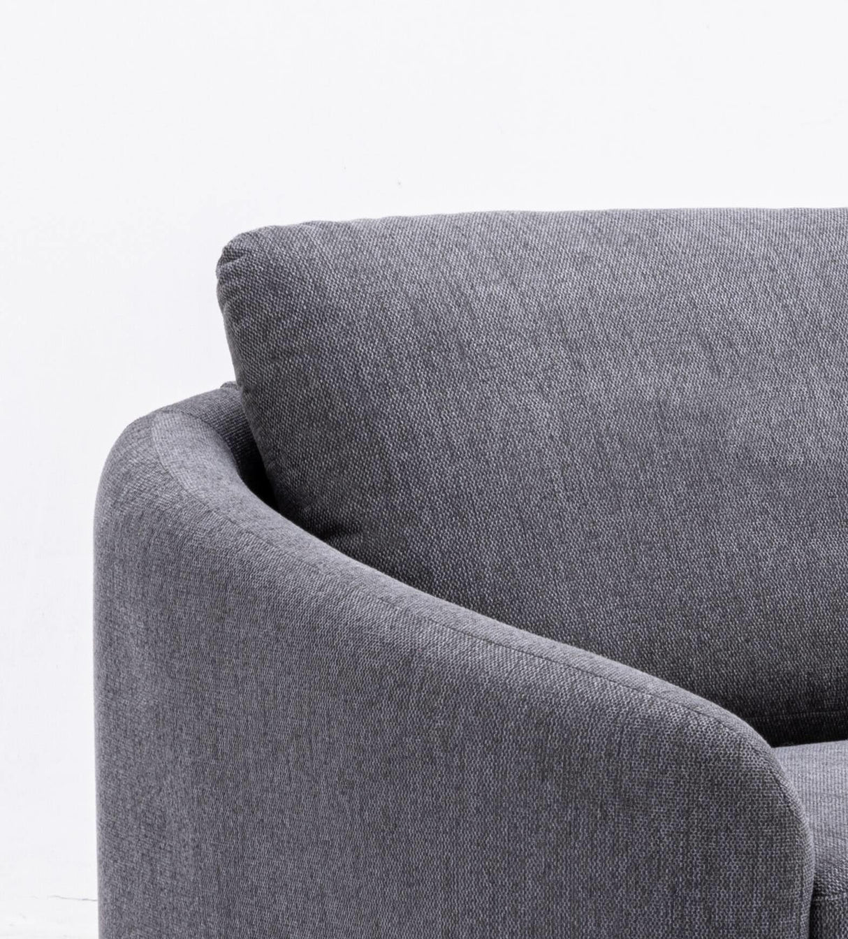 Acme Furniture Yuina Upholstered Fabric & Metal Sofa in Gray and Gold Acme