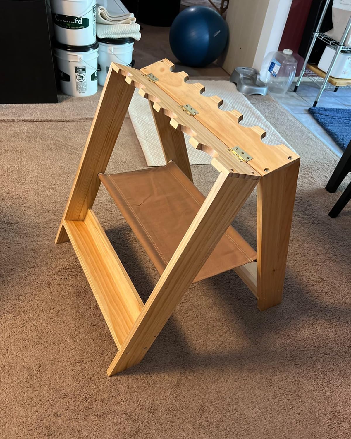 OSIEWEN Gun Rack,Wooden Portable Gun Racks Stand,12 Slot Indoor Outdoor Folding Rifle Rack Holder Use with Pistol Storage OSIEWEN