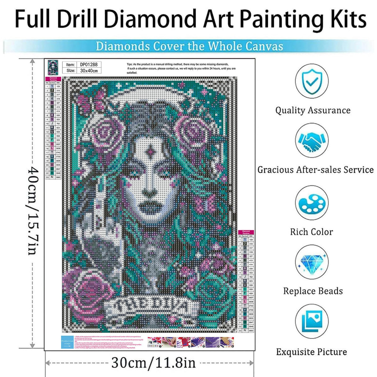 GOUOYANA Gothic Diamond Art Kits for Adults, Tarot Card Diamond Painting, Diamond Painting Cards, DIY Full Rhinestone 5D Diamond Painting Kits (Gemstone Craft), Home Wall Decoration (12x16 inch) GOUOYANA