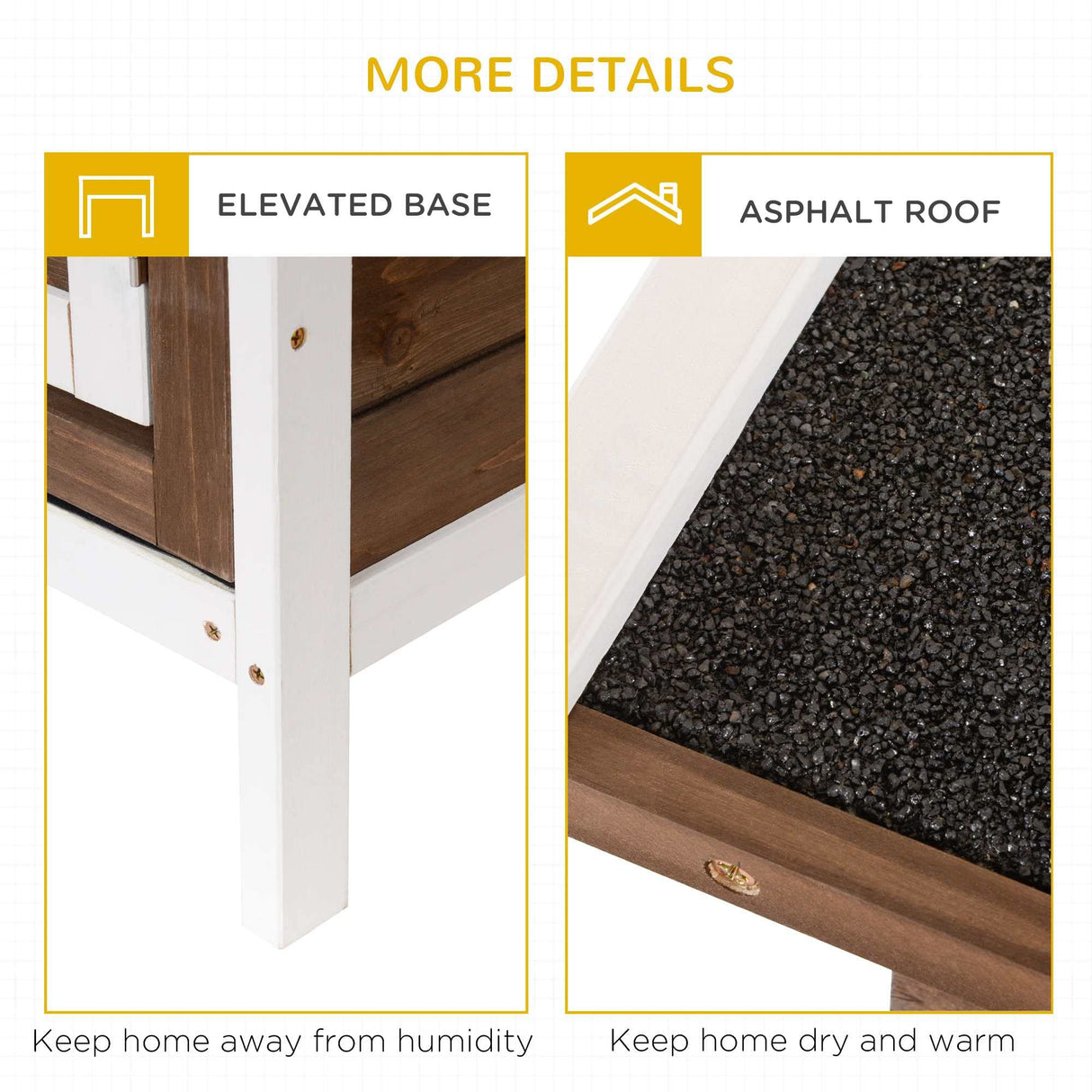 PawHut 54" 2-Story Large Rabbit Hutch Bunny Cage Wooden Pet House Small Animal Habitat with Lockable Doors, No Leak Tray and Waterproof Roof for Outdoor/Indoor Brown PawHut