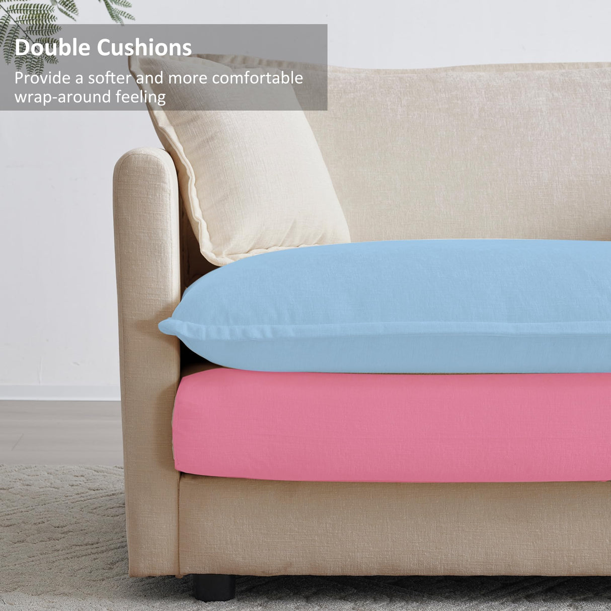 GNIXUU Deep Seat Sectional Sofa, 76.7" Comfy Cloud Couch loveseat with Ottoman, Modern Chenille Love Seat Upholstered Modular Couch Sleeper for Living Room, Apartment, Studio, Office(Camel). GNIXUU