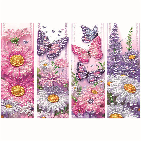 4pcs Butterfly Diamond Art Bookmarks,Diamond Painting Bookmarks Kits f