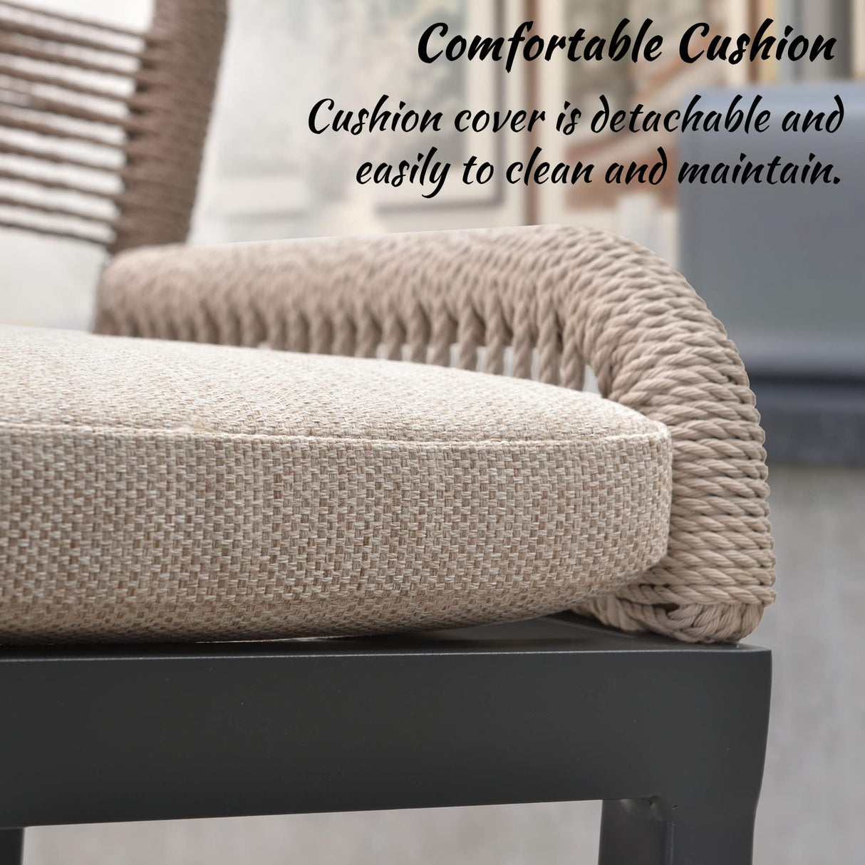 PURPLE LEAF Counter Height Bar Stools Set of 4 Rattan Wicker Outdoor Metal Boho Barstools with Back and Footrest Patio Garden Balcony Pool Bar Chairs PURPLE LEAF