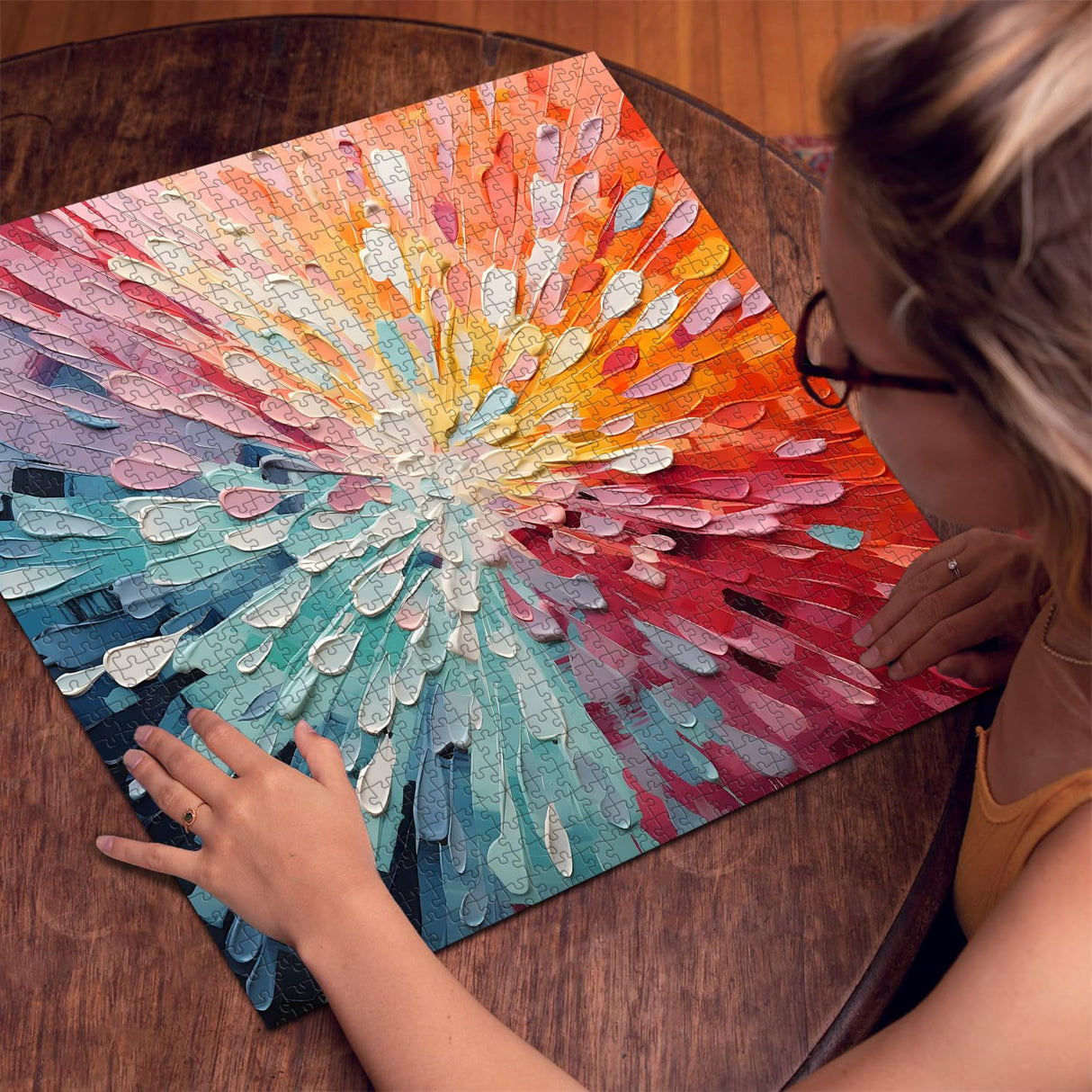 Impossible Puzzles for Adults 1000 Piece, Colorful Hard Difficult Puzzles for Adults Art Painting, Gradient Rainbow Puzzle Challenging Jigsaw Puzzles for Adults PICKFORU