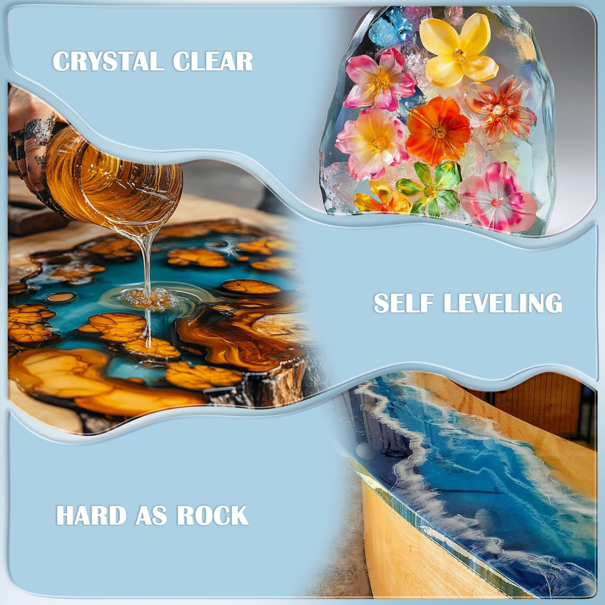 Deep Pour Epoxy Resin Kit - 1 Gallon Clear Resin Epoxy for Crafts, Resin Jewelry Making, Resina Epoxica para Manualidades, Art Resin Easy Mix 1:1 Ratio, Strong, Anti-Yellowing, Non - Bubble ERCorArt