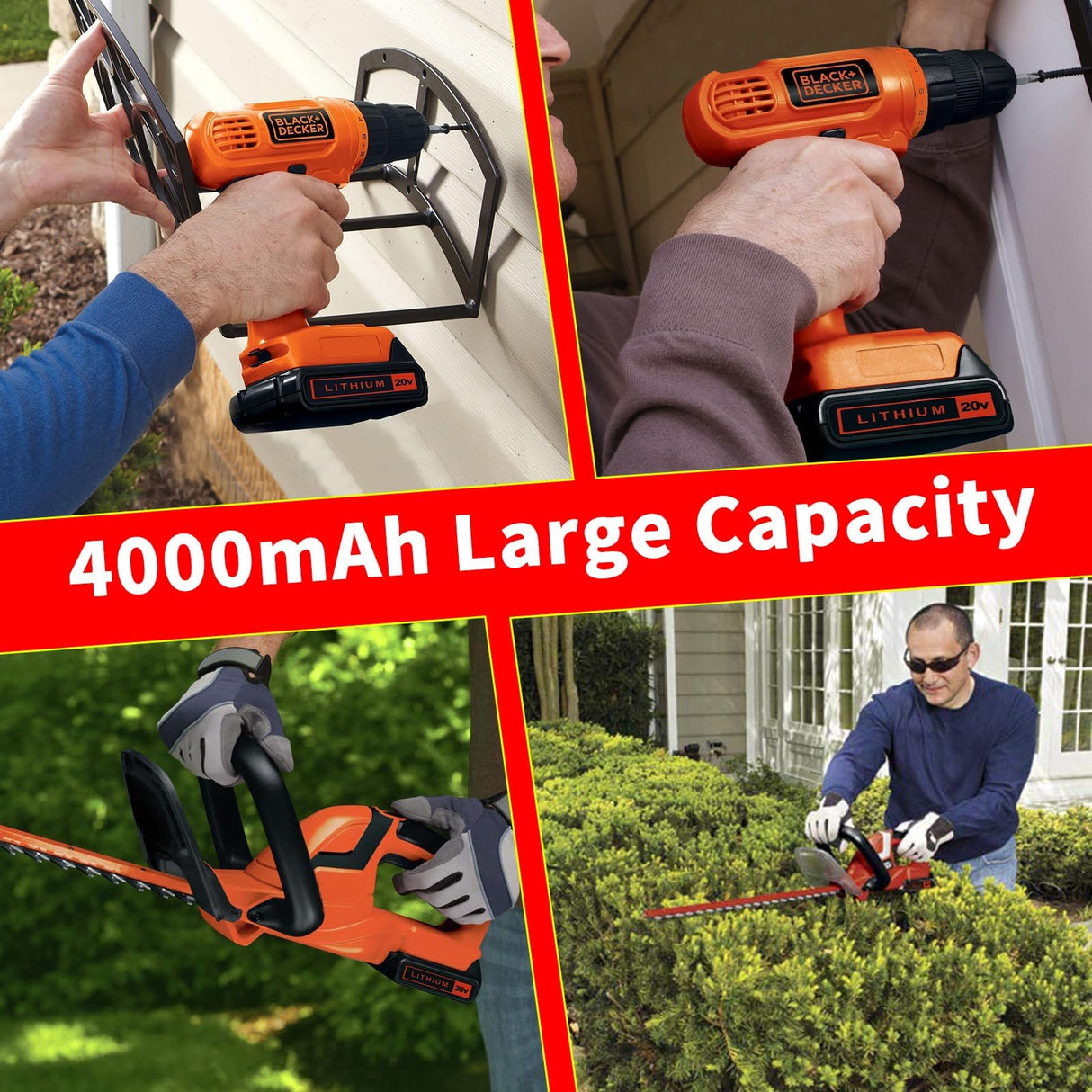 Bmcot Replace Battery for Black and Decker 20V Max 4.0Ah, LBXR20 Battery Replacement Battery LB20 LBX20 LBX4020 Extended Run Time Cordless Power Tools - 2packs Bmcot