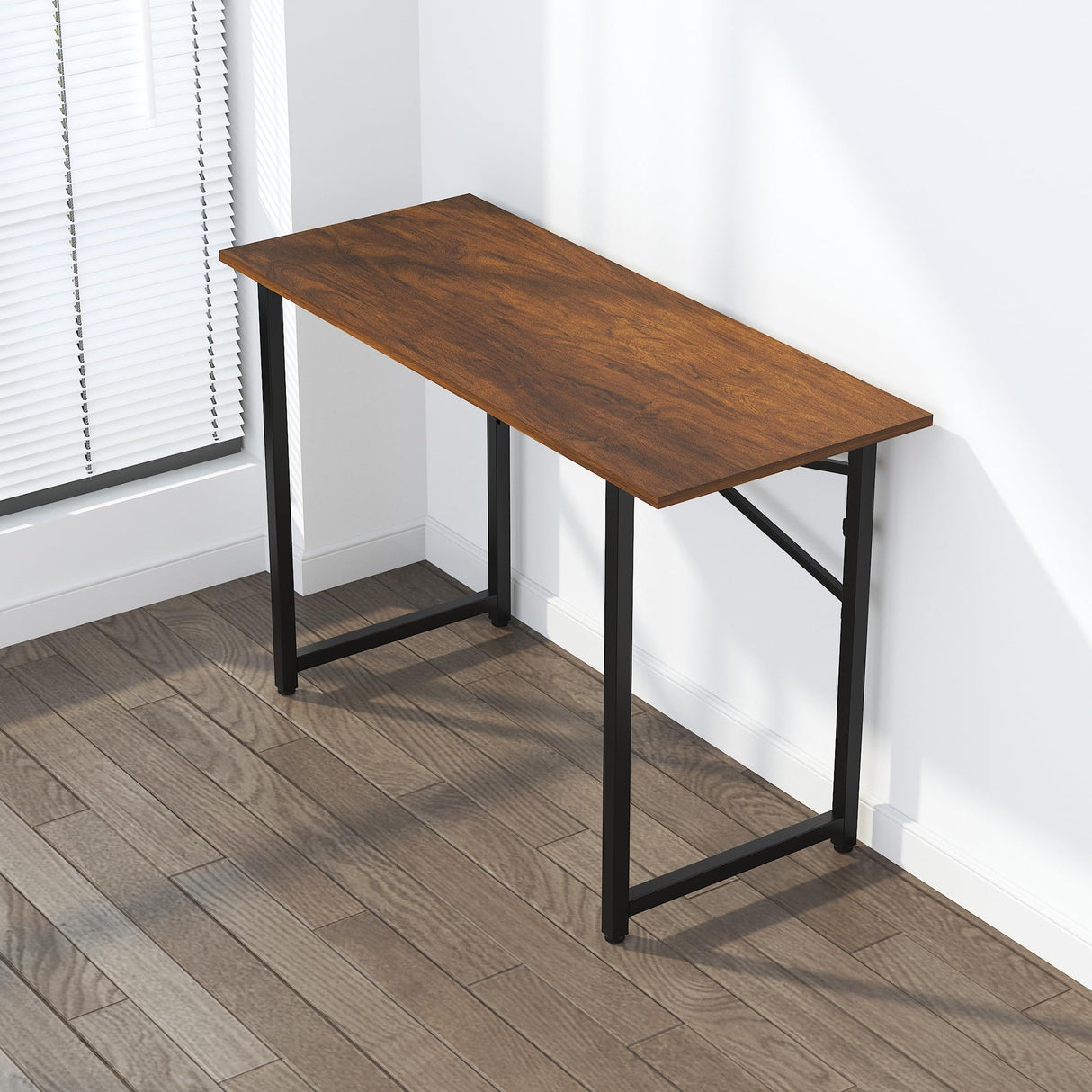 Lutown-Teen 47 inch Folding Desk No Assembly Required, Writing Gaming Computer Camping Table, Home Office Desk, Mahogany Lutown-Teen