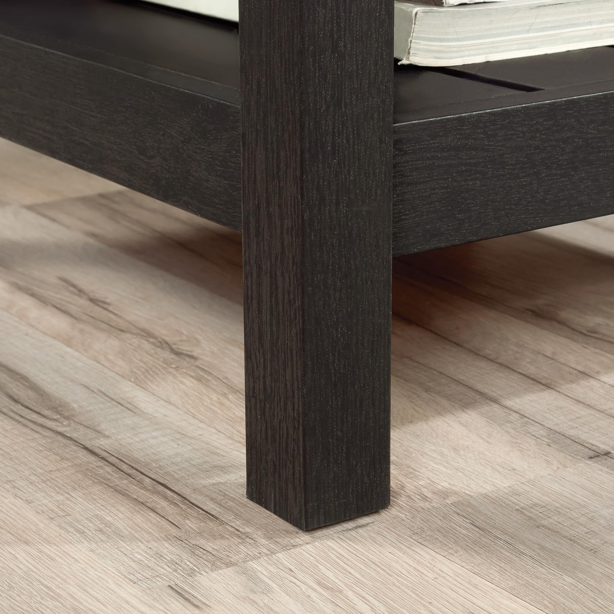 Sauder Cottage Road L Shaped Desk Computer Desk with Drawers, Home Office Desk with Optional File Cabinet Storage, Cable Management, in Raven Oak Finish Sauder