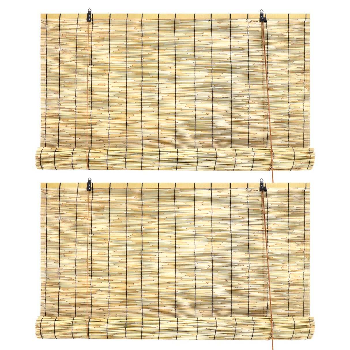 Bamboo Roll-Up Reed Shades - 47" W x 71" H Retro Outdoor Blinds (2 Pack) Tgzwme