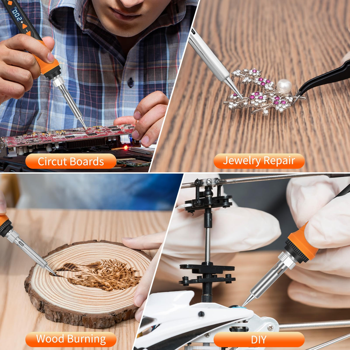 Soldering Iron Kit, 68W 12-in-1 Soldering Kit for Electronics LCD Soldering Tool Adjustable Temperature 392-932℉ Soldering Gun, with 5PCS Soldering Tips, Wire, Sponge, Stand, Flux, Pump and Paste K KERNOWO