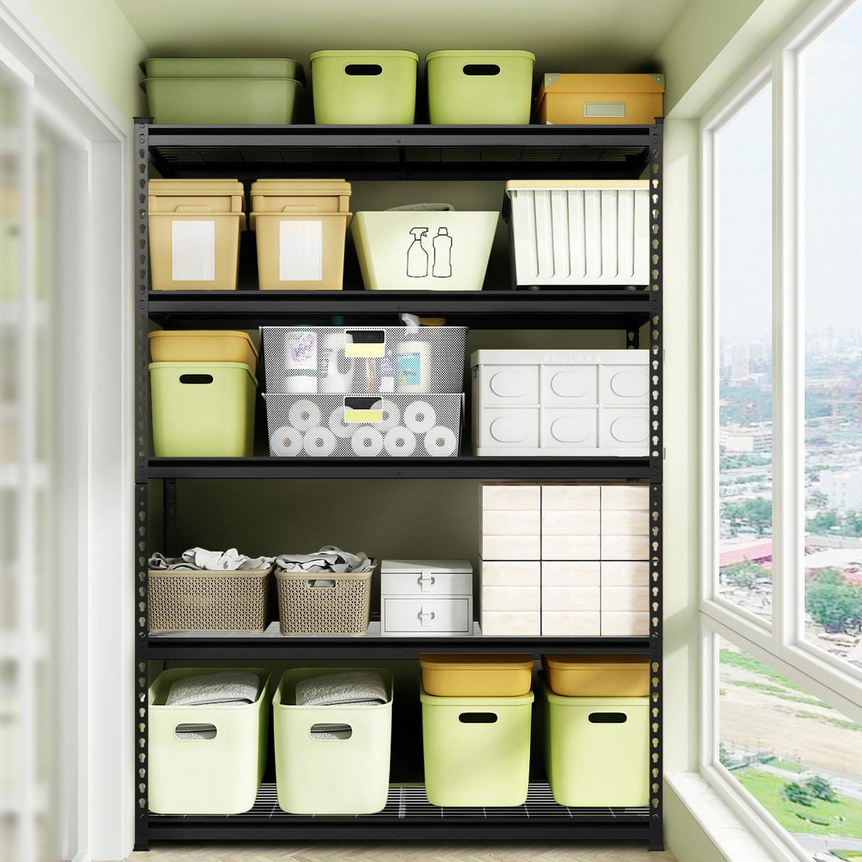 WORKPRO 5-Tier Metal Shelving Unit, 48”W x 24”D x 72”H, Heavy Duty Adjustable Garage Shelving, 4000 lbs Load Capacity (Total), Storage Rack for Garage, Basement, Warehouse, Workshop, 2 Pack WORKPRO