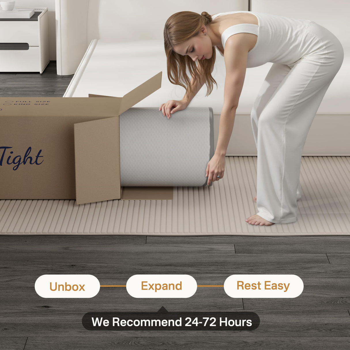 LETMOON King Size Mattress, 14 Inch Medium-Firm Hybrid King Mattress, Cooling Memory Foam & Pocket Springs, Motion Isolation & 3 Coils Edge Support for Side & Back Sleepers LETMOON