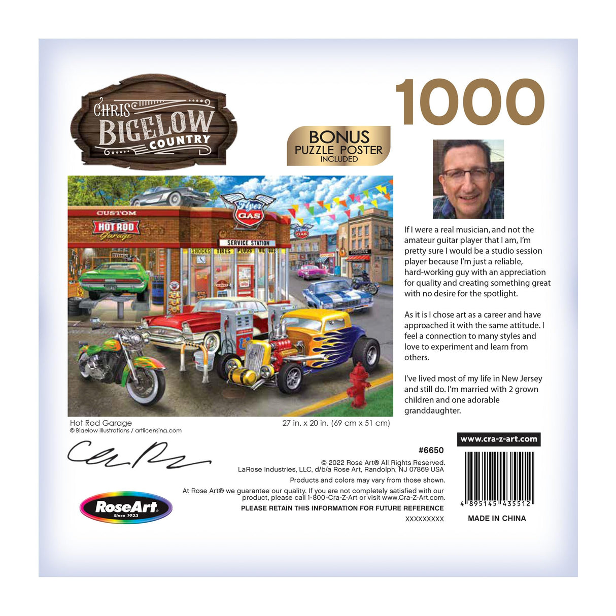 RoseArt - Chris Bigelow - Hot Rod Garage - 1000 Piece Jigsaw Puzzle for Adults RoseArt