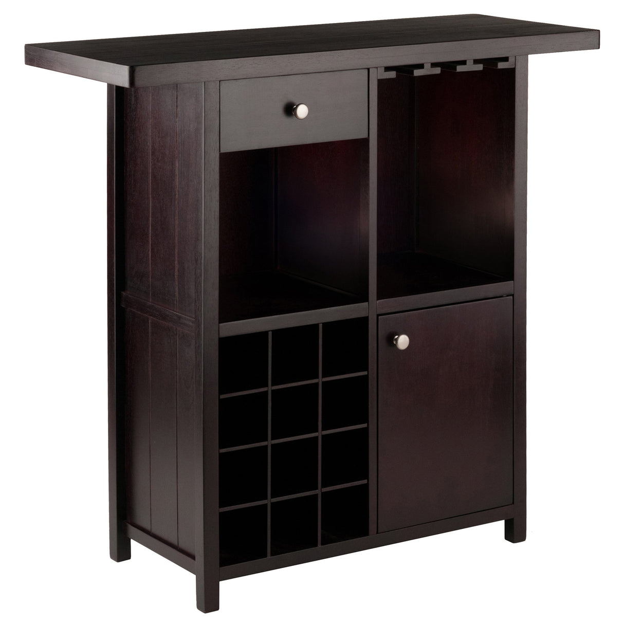 Winsome Macon Bar Wine Cabinet, Espresso Winsome