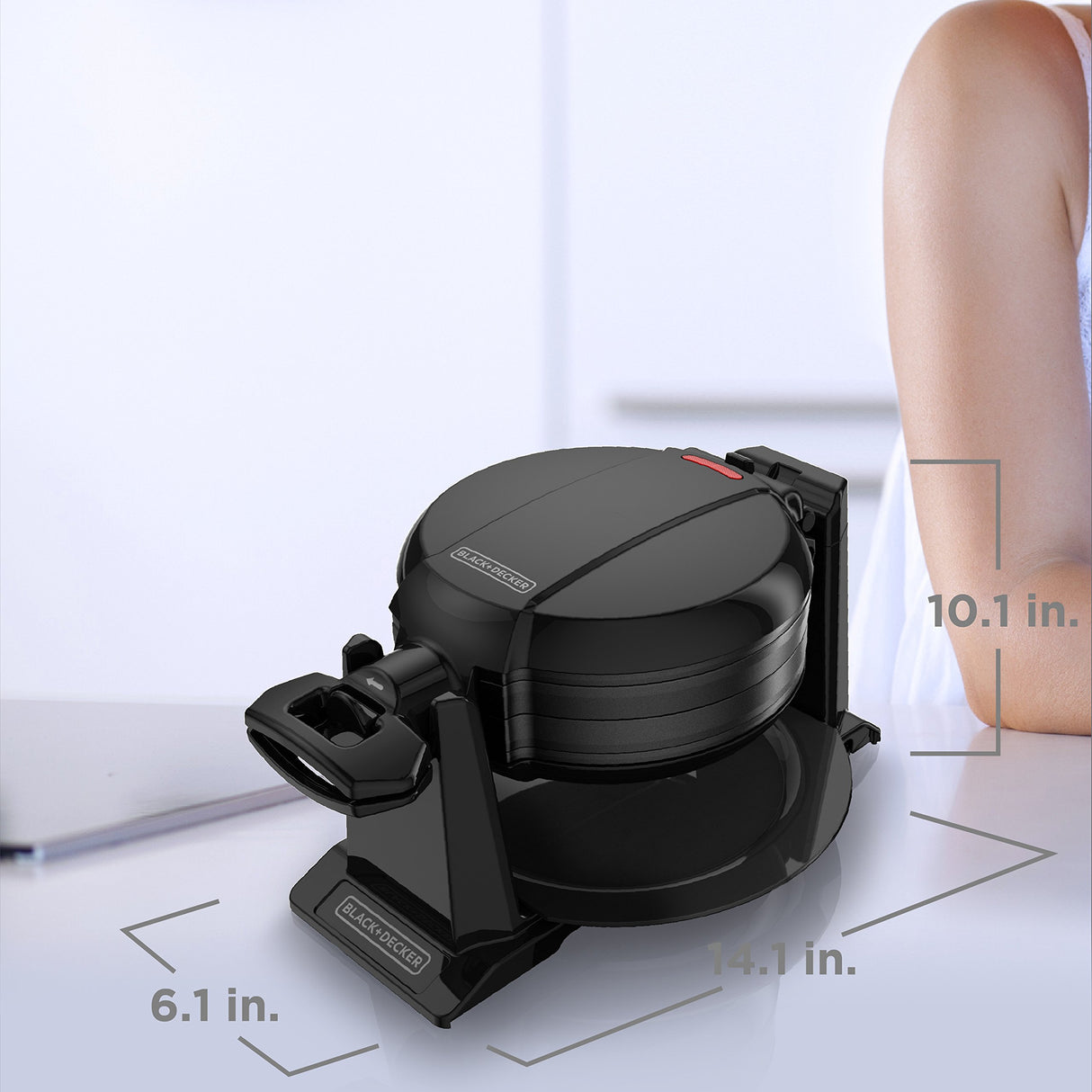 BLACK+DECKER Rotating Waffle Maker, Black, WMD200B BLACK+DECKER