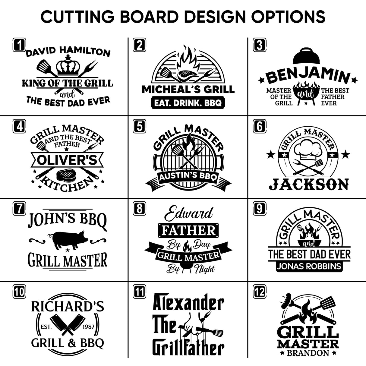 Personalized Dad Cutting Board Gift For Dad Custom Cutting Board Father's Day Wood Engraved TEEAMORE