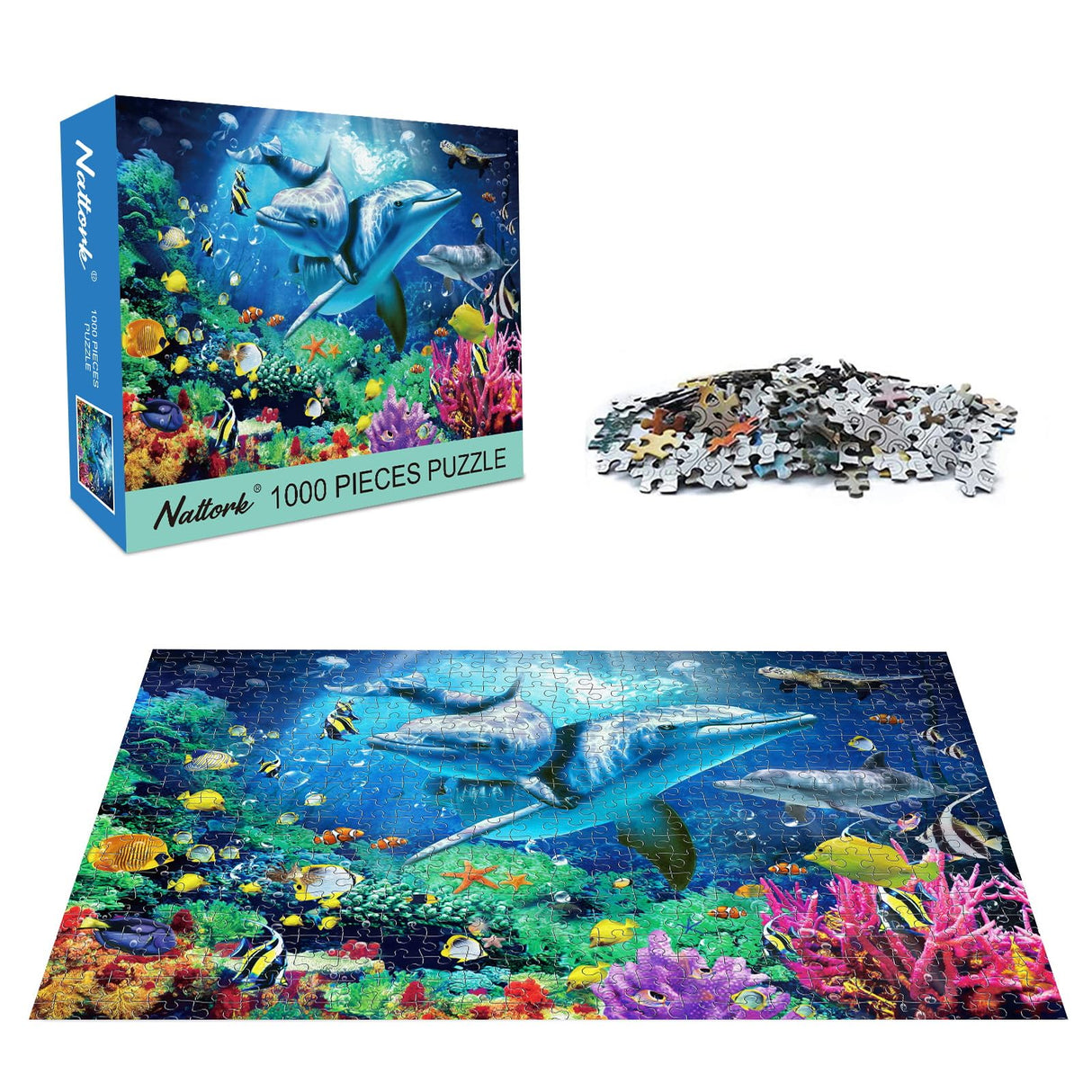 Nattork Jigsaw Puzzles 1000 Pieces for Adults, Families (Sea World) Pieces Fit Together Perfectly Nattork