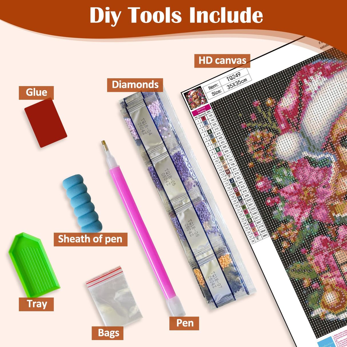 Christmas Cow Snowman Pine Cone Diamond Art Painting Kits for Adults, Diamond Painting Kits for Adults Beginners, 5D DIY Full Drill Diamond Dot Gem Art Kits for Adult, Home Wall Decor 13.8x13.8 Inch AWLNKMC