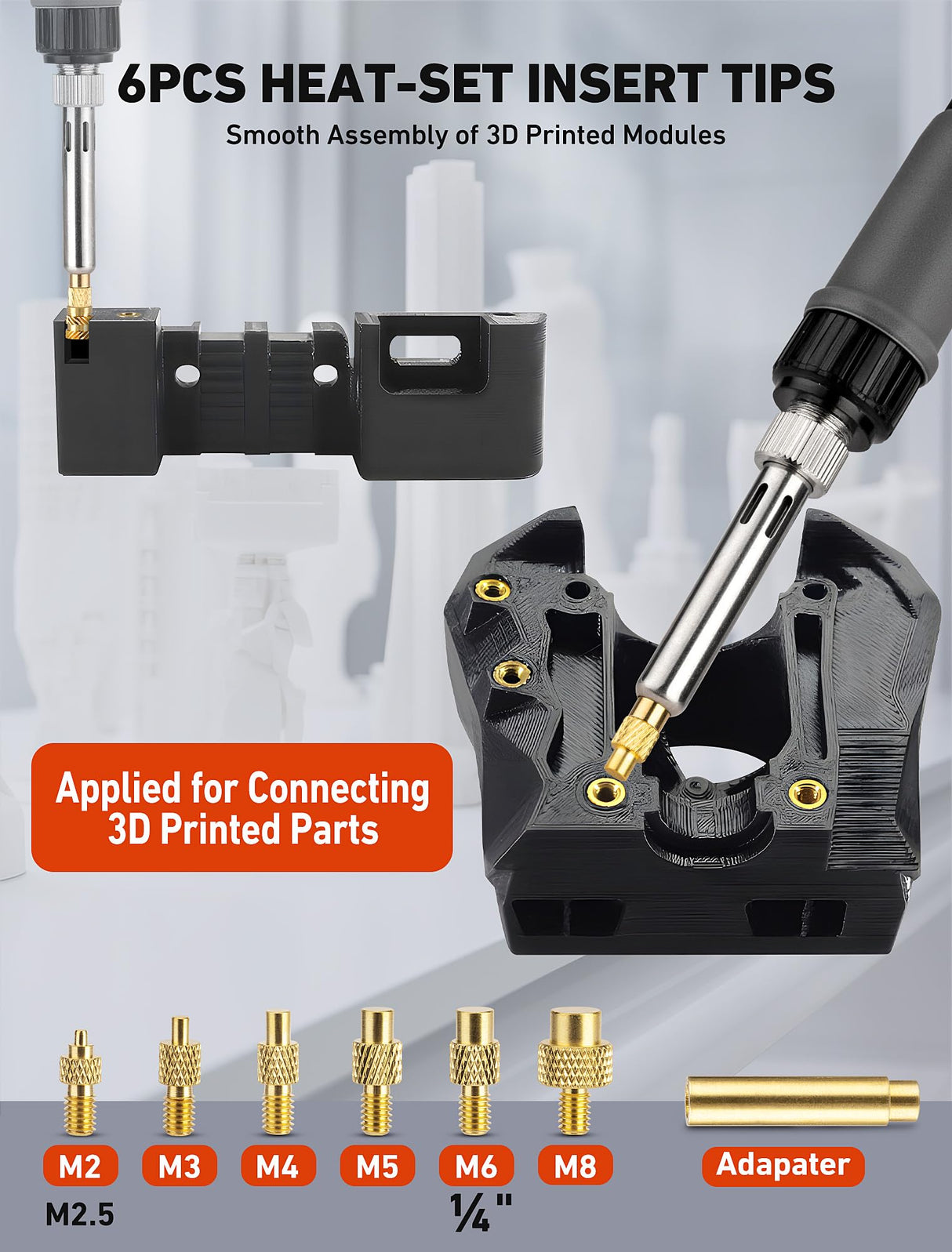 21-in-1 3D Printer Smoothing Tool Kit, 80W LCD Digital Adjustable Temperature Soldering Welding Iron Kit with Insert Brass Heatset Nuts & Soldering Tips, Fast Heating 3D Printing Modify Finishing Tool SARDVISA