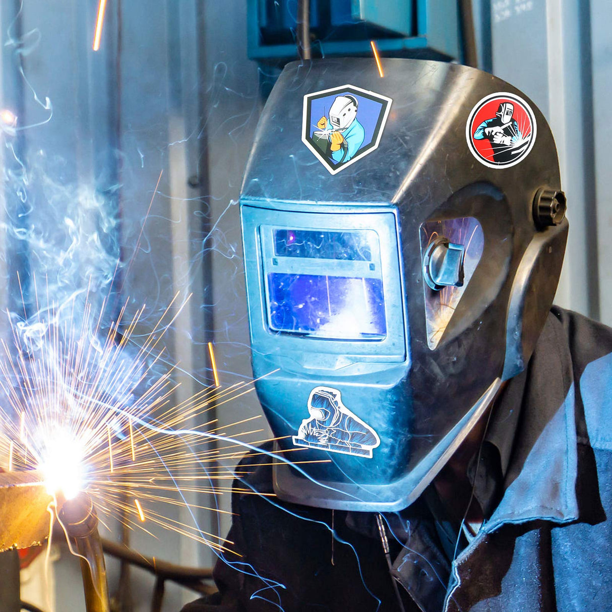 100 Pieces Welding Stickers Hard Hat Stickers Welding Stickers Decals, Tool Box Stickers Funny Stickers for Helmet Welding Construction Worker Lineman Oilfield Electrician Decals Zonon