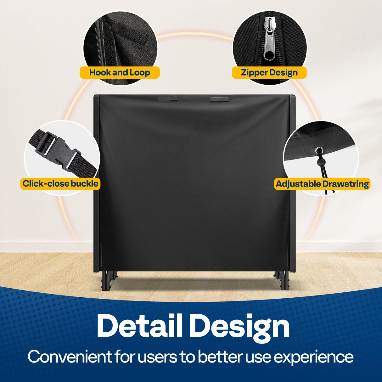 VIVOHOME 4ft Waterproof Log Rack Cover, Heavy Duty 600D Oxford Outdoor Firewood Storage Cover with Zipper and Hook Loop Tape (Log Rack not Included) VIVOHOME