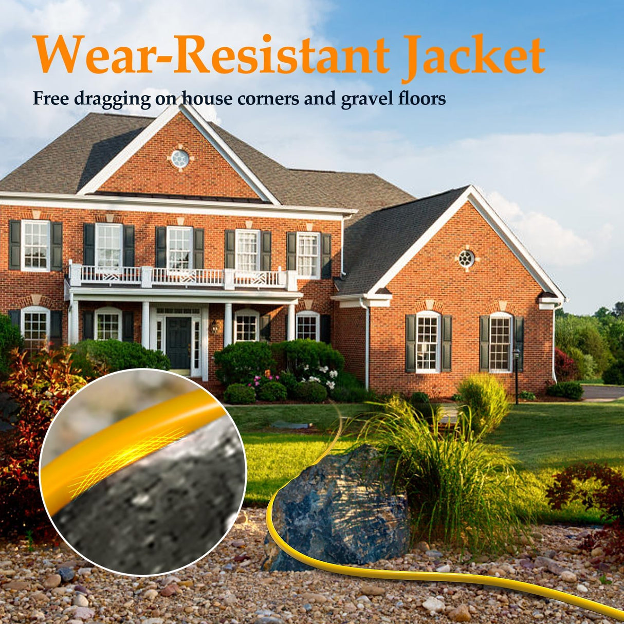 BBOUNDER Outdoor Extension Cord 50 FT Waterproof, 12/3 SJTW Heavy Duty 15A 1875W, Flexible 100% Copper 3 Prong Cords for Commercial Use and High Power Appliance, Yellow BBOUNDER