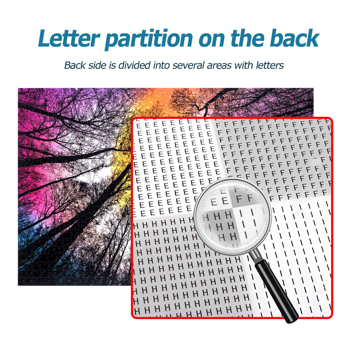 Bgraamiens Puzzle-Forest Under Starry Night-1000 Pieces Gradient Magic Colorful Puzzle for Adult,Hard Challenge Puzzle for Adult Bgraamiens