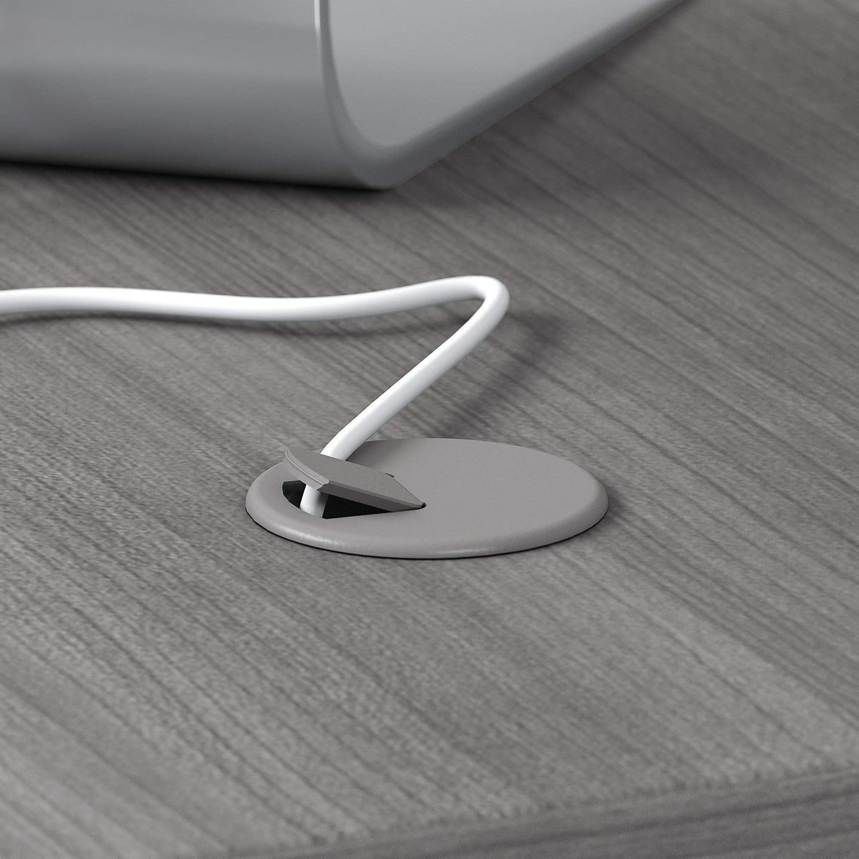 Bush Business Furniture Studio C 72W x 36D Bow Front Desk in Platinum Gray Bush Furniture