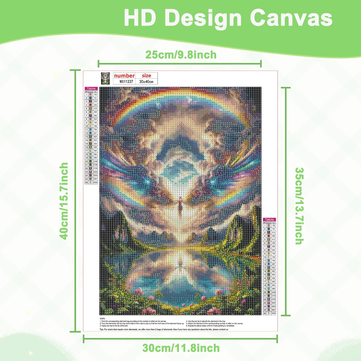 DOMROM Diamond Painting Kits for Adults, Rainbow Angel Diamond Art Kits for Adults Beginner, DIY Landscape Diamond Dots Paint by Diamonds Art and Crafts for Hobbies, Gifts, Home Art Decor 12x16 inch DOMROM