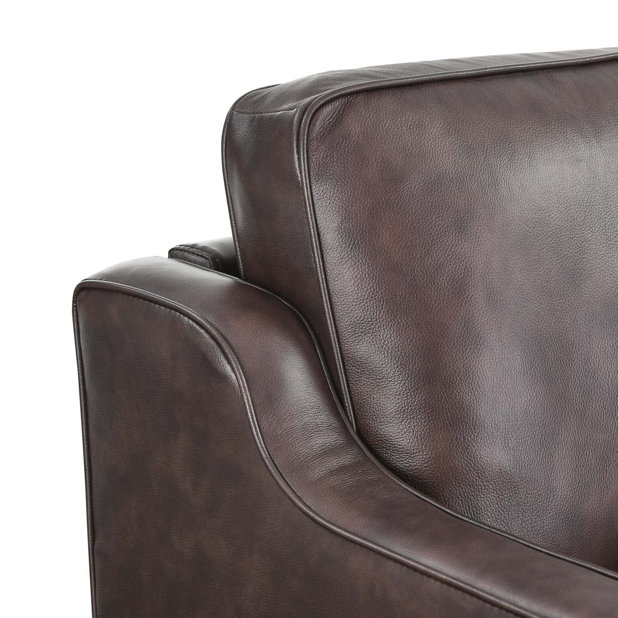 Modway Impart Upholstered Genuine Leather Sofa in Brown Modway