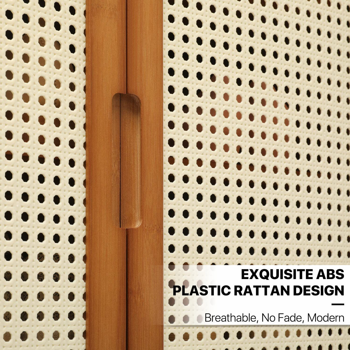 MoNiBloom Slim 7 Tier Shoe Storage Cabinet with Doors, Bamboo Multifunctional Organizer Rattan Pattern Rack Unit Up to 21 Pairs for Bedroom Closet Entryway Living Room, Brown MoNiBloom