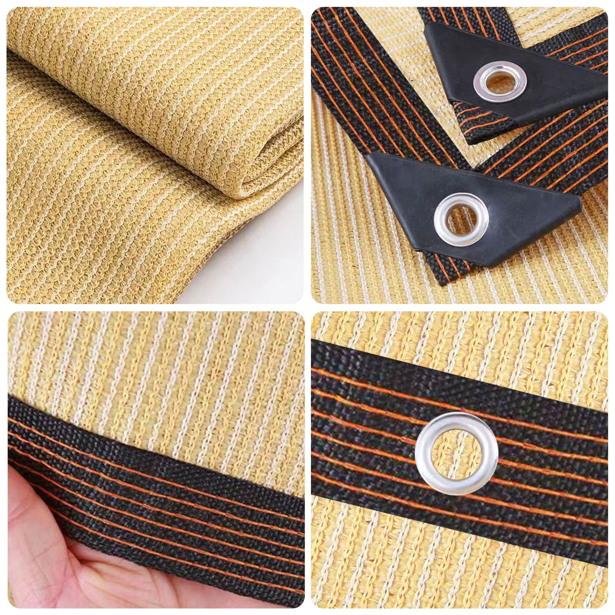 Shade Cloth - Pergola Sun Shade 90% Outdoor Shade Fabric with Grommets for Pergola Cover Patio Gazebo Deck Garden Porch Wheat(3X6FT) ZOZIJIU