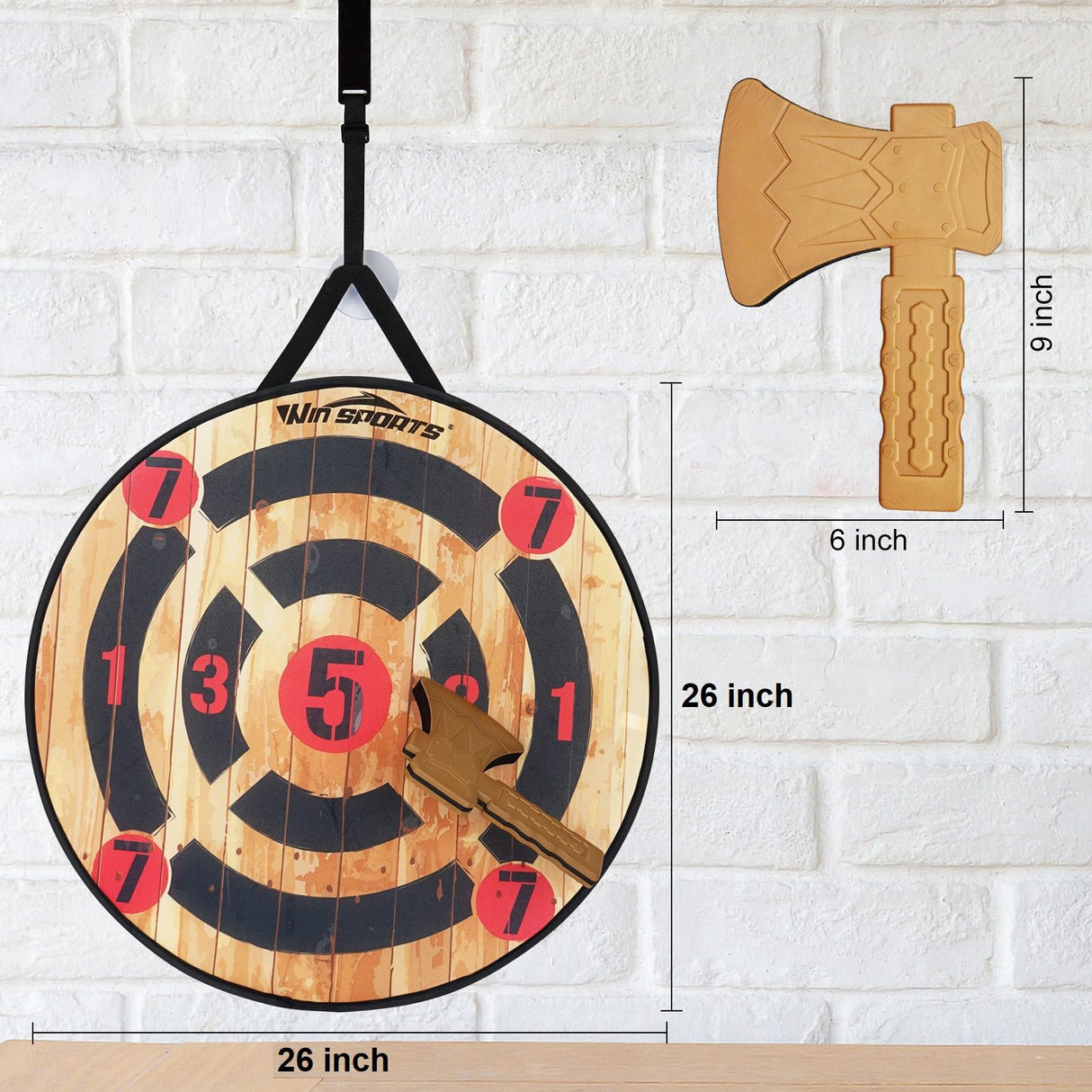 ISANCHA Foam Axe Throwing Game Indoor&Outdoor Target Game,Includes Two Foam Axes, One 26” Easy Fold Target and A Carry Bag ISANCHA