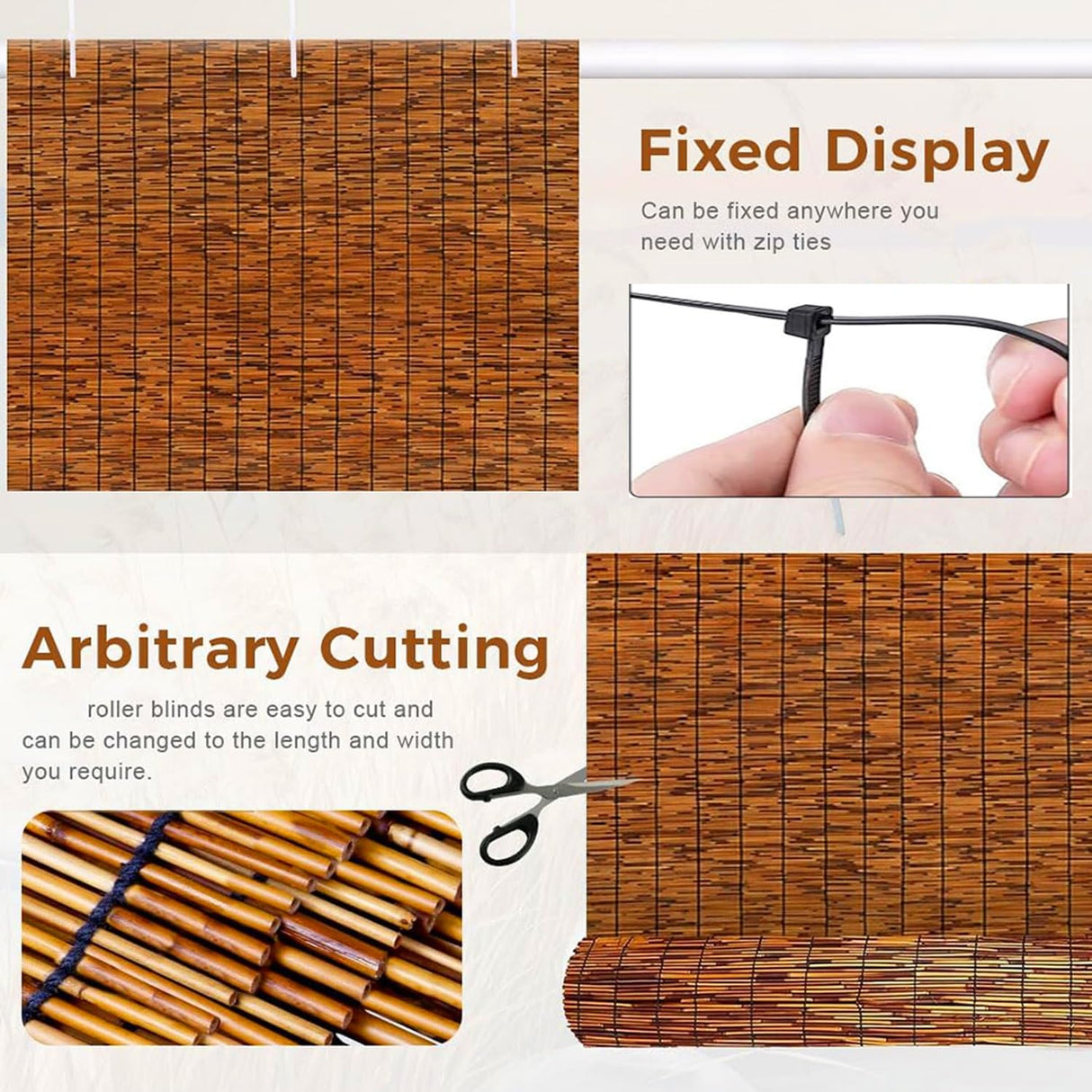 Natural Reed Fencing Rolls, Decorative Bamboo Fencing 2ft 3ft 4ft 5ft 6ft High Roll Reed Screen Curtain, Bamboo Fencing for Outdoor Balcony Patio Garden Backyard Privacy(H0.61xL5m/H2xL16.4ft) JixCJHj
