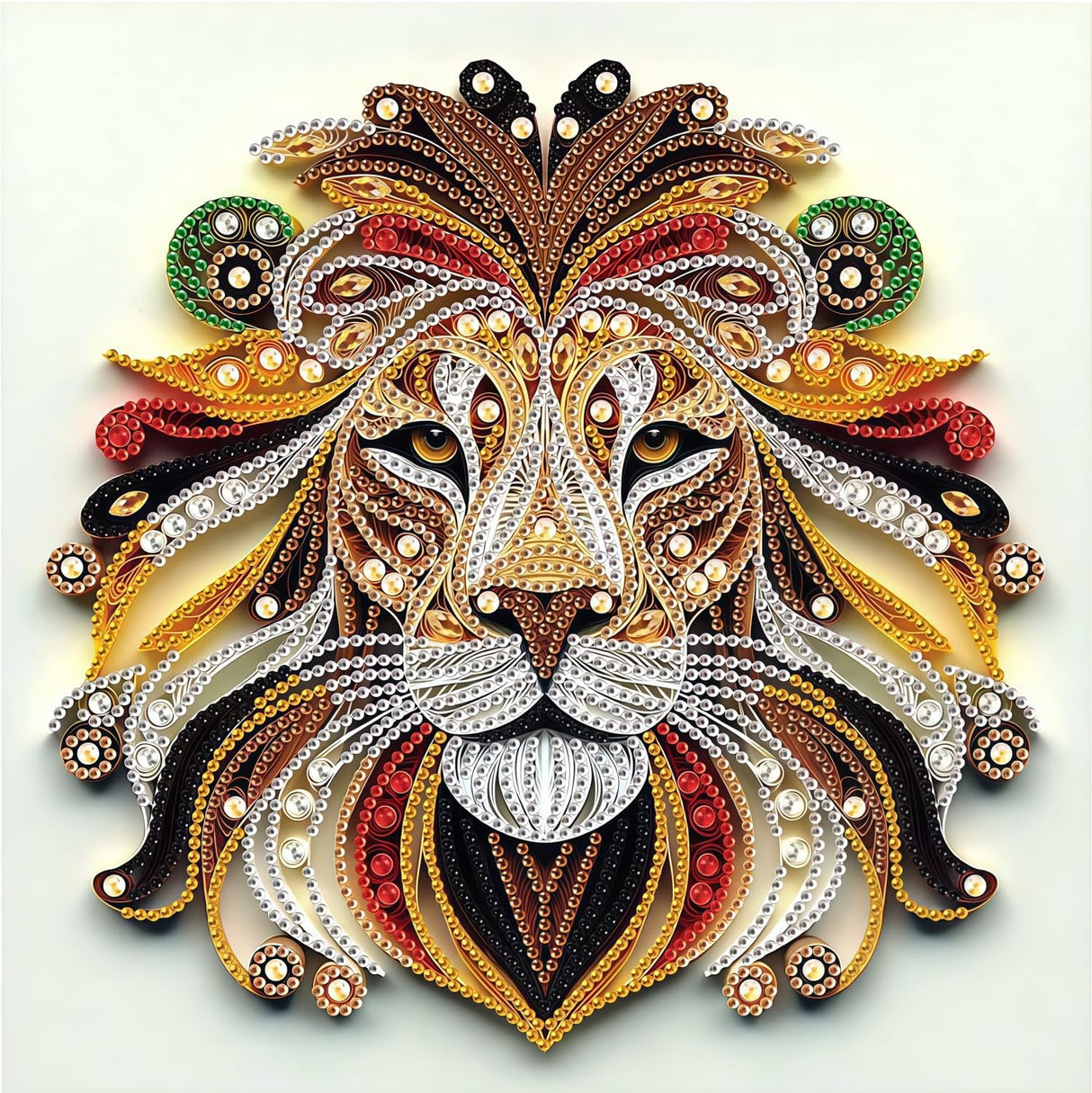 5D Diamond Art Kits for Adults,Lion Special Shape Diamond Painting Kits for Beginners, Animal DIY Crystal Diamond Dots Gem Art Craft for Home Decor 11.8x11.8 Inch Acelii