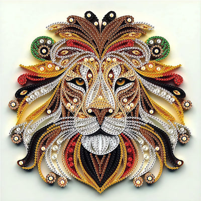 5D Diamond Art Kits for Adults,Lion Special Shape Diamond Painting Kits for Beginners, Animal DIY Crystal Diamond Dots Gem Art Craft for Home Decor 11.8x11.8 Inch
