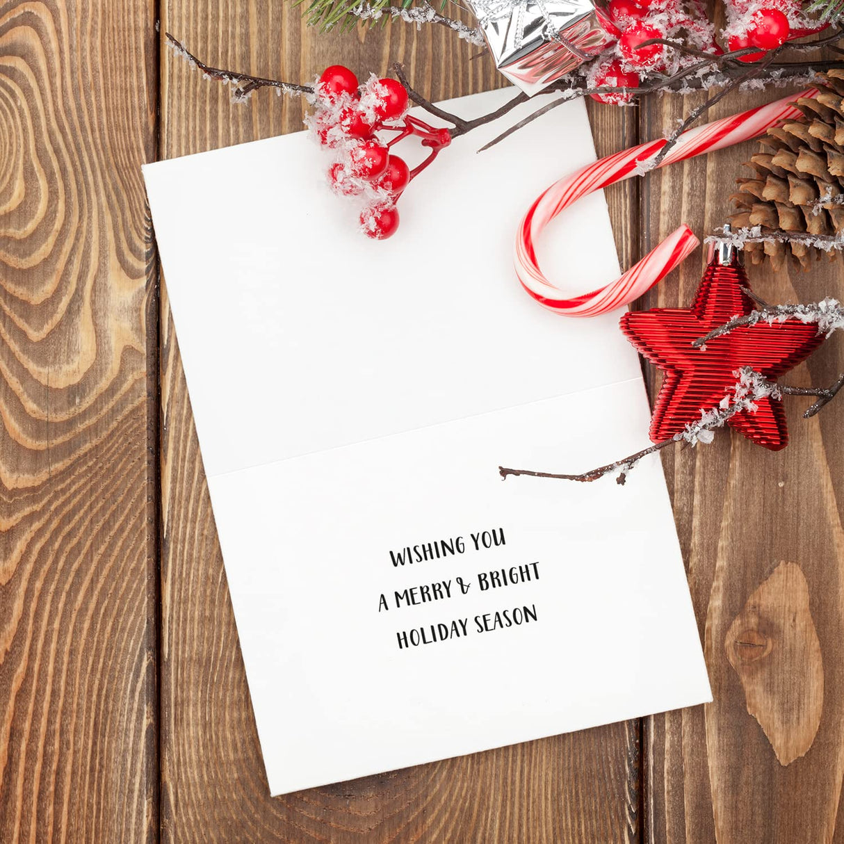 Christmas Cards Set - 24 Gold Foil Holiday Cards with Red Envelopes – 6 Assorted Designs Boxed for Easy Storage - 4.25 x 5.75, Bulk Greeting and New Years Decor Sheets Sweetzer & Orange