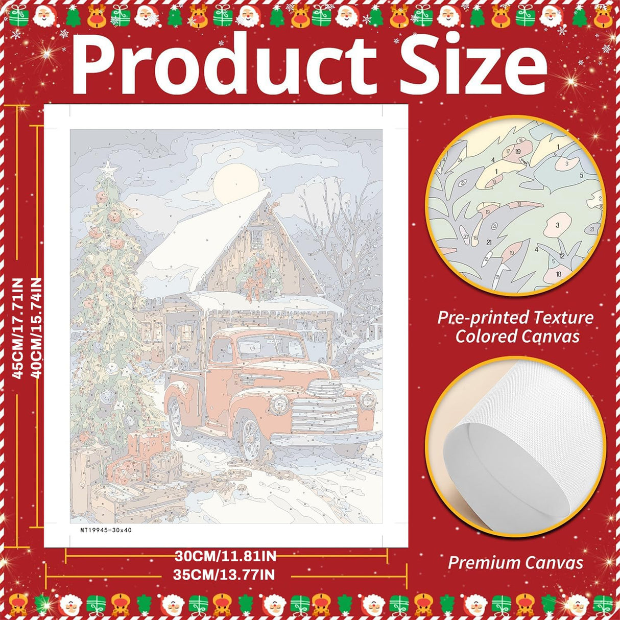 ajepon 6 Pack Paint by Numbers for Adult Kit Christmas - Christmas Adult Paint by Numbers Kits, Paint by Numbers Kit on Canvas Without Frame Oil Painting Acrylic Paints for Home Wall Decor 12X16inch ajepon