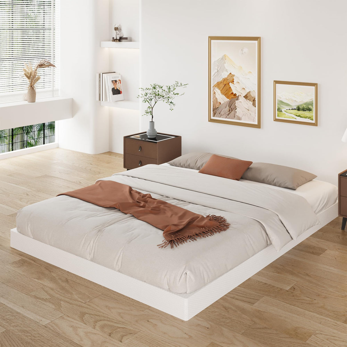 Lutown-Teen 3 Inch Full Size Box Spring Low Profile, Heavy Duty Metal Box Spring Full Bed Base with Fabric Cover, Mattress Foundation, Noise Free, Easy Assembly Lutown-Teen