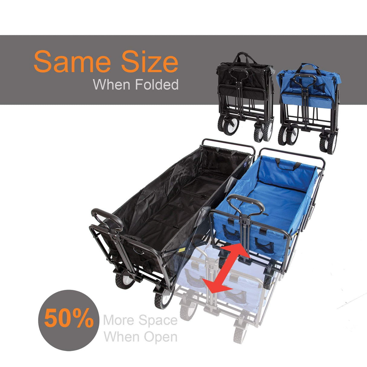 MacSports WTCX-100 Mac Sports Extended Wagon Bag & Storage, Long, Black MacSports