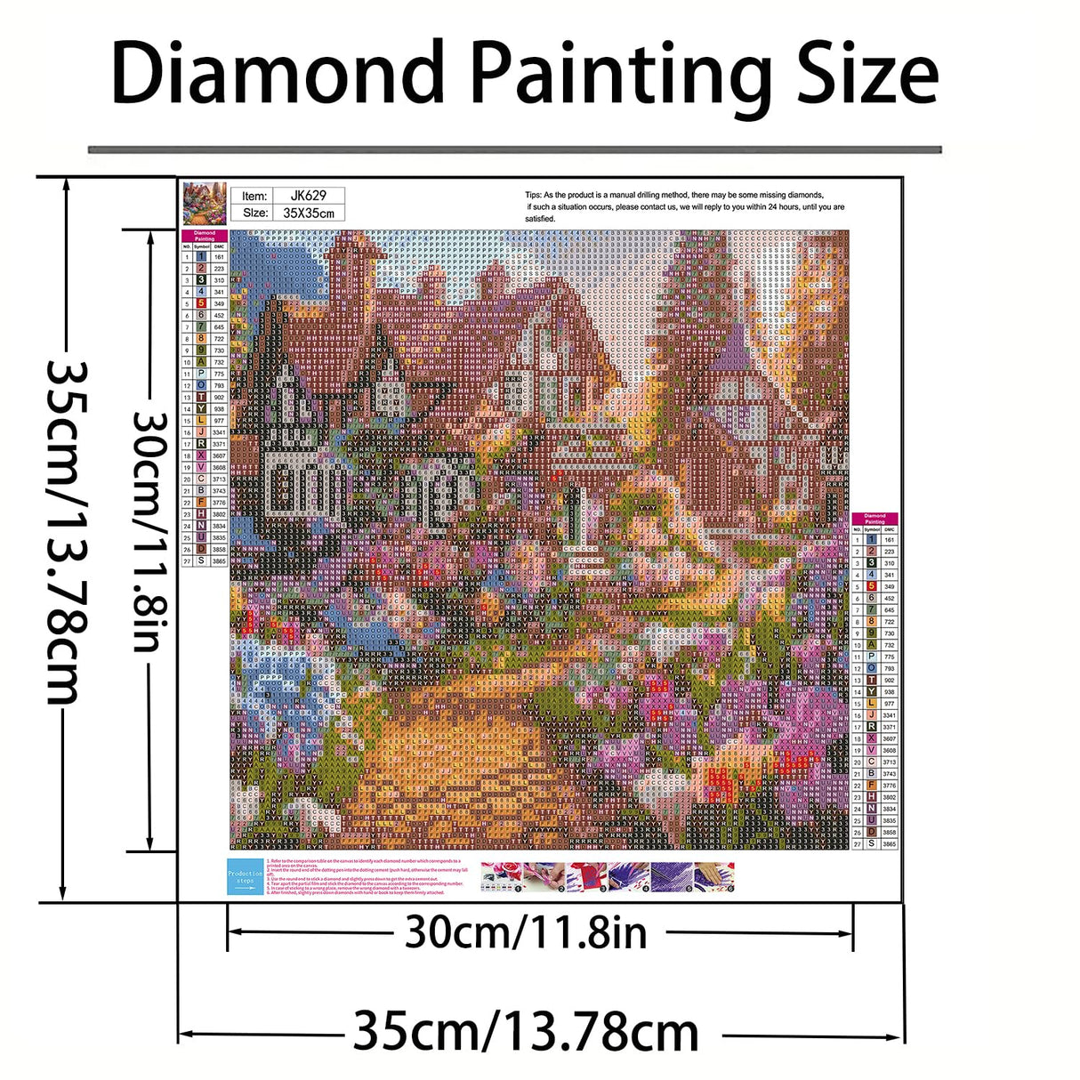 GXGLLPZBY 5D Diamond Painting Kit for Adults Beginners,DIY House Flower Paint by Diamond Art Kits,Suitability Friends Full Round Drill Diamonds Dots Gem Art,Home Wall Decor 13.78x13.78 Inch GXGLLPZBY