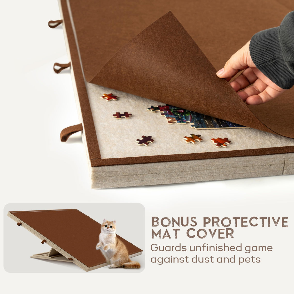 Becko US 2000 Piece Foldable & Tilting Puzzle Board with 6 Drawers & Cover, Lightweight & Portable Puzzle Table with Built-in Stand for Angle Adjustment, for 2000 1500 1000 Pieces Jigsaw Puzzles Becko US